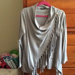 Gray wrap shirt/jacket